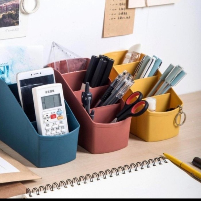 

Hemat Rak Meja Kantor / Rak Organizer Serbaguna /Tempat Alat Tulis 4 Sekat Limited