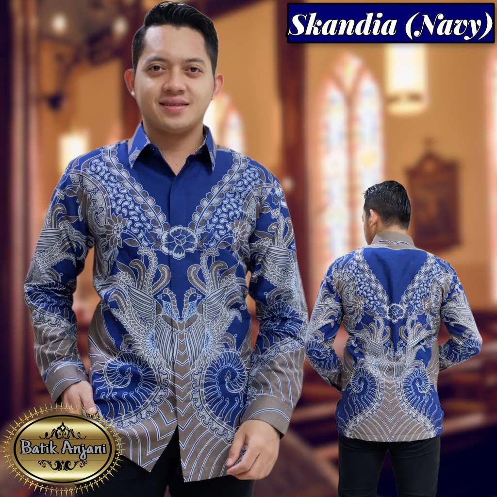 SKANDIA NAVY ANJANI KEMEJA BATIK PRIA SOLO LENGAN PENDEK LAPIS FURING ATASAN BATIK PREMIUM MODERN KEMBANG BIRU SEJAGAD PARANG CENDONO SOGAN HANUNG ARIESWARA PUSPO GAGAH BANYU BIRU JAYANEGARA MERAK KHAYANGAN PERWIRA JAYANEGARA NAGA SOGAN ARIESWARA VIJAY