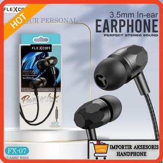 Headset Handsfree FLEXCOM FX-07 By Fleco Earphone Super Bass Premium Quality