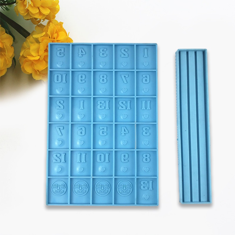 SIY  DIY Israeli Mahjong Epoxy Resin Mold Game Table Mahjong Casting Silicone Mould