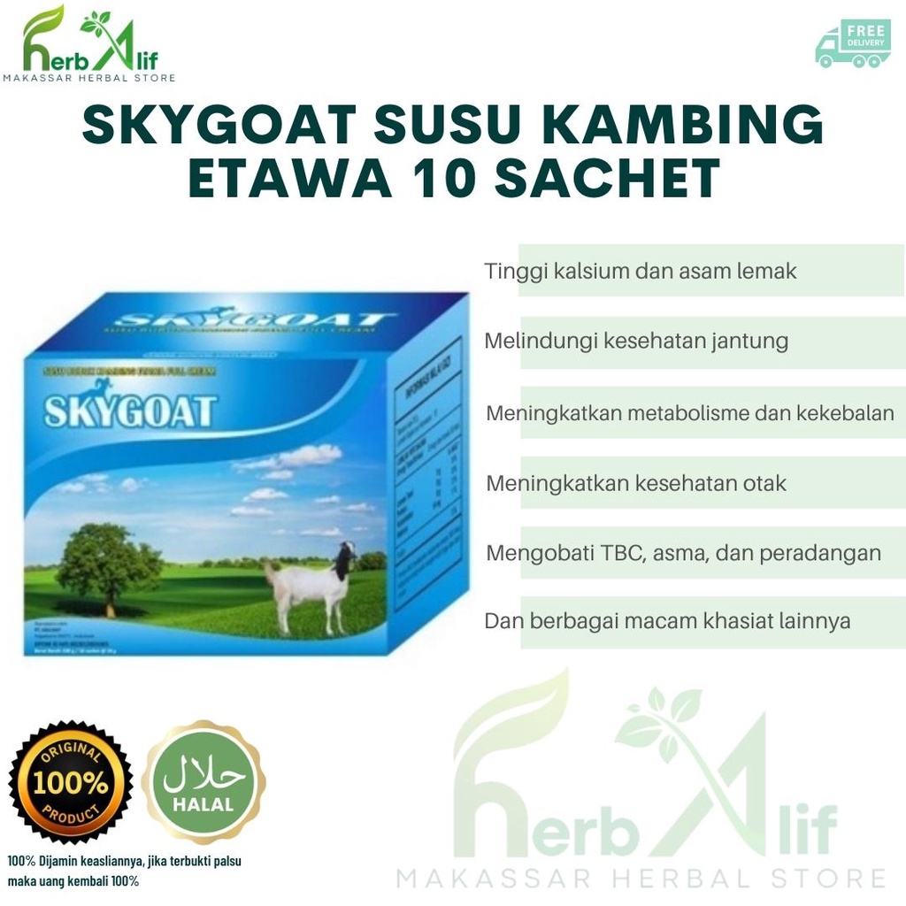 

Skygoat Original Susu Kambing Etawa Murni Susu Ettawa 10 Sachet - Makassar Herbal Store