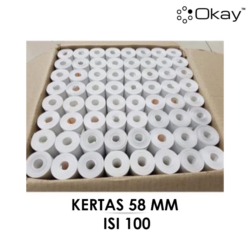 

Kertas Thermal Kasir Struk Roll 58x40 mm POS Receipt Printer 100 pcs