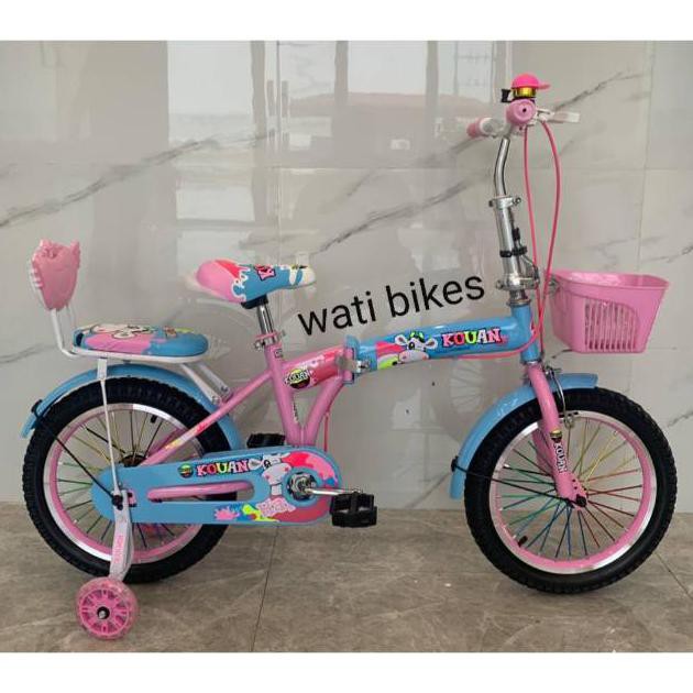 Sepeda Kouan Folding Sepeda Lipat Anak 16 Inci Untuk Usia 4 10Tahun