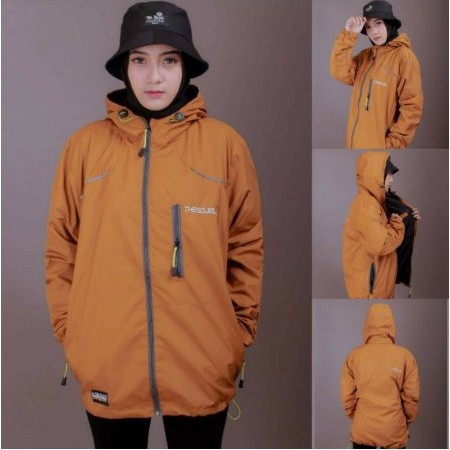 jaket parasut / jaket wanita / outwear wanita /jaket waterproof / jaket gunung / jaket outdoor terbaru-CHEST TOBACCO