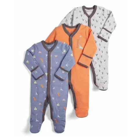 Mamas & Papas Sleep Suit Dinosaurus Jumper Bayi PAnjang Pakaian Anak Sleepsuit Bayi Jumper Newborn