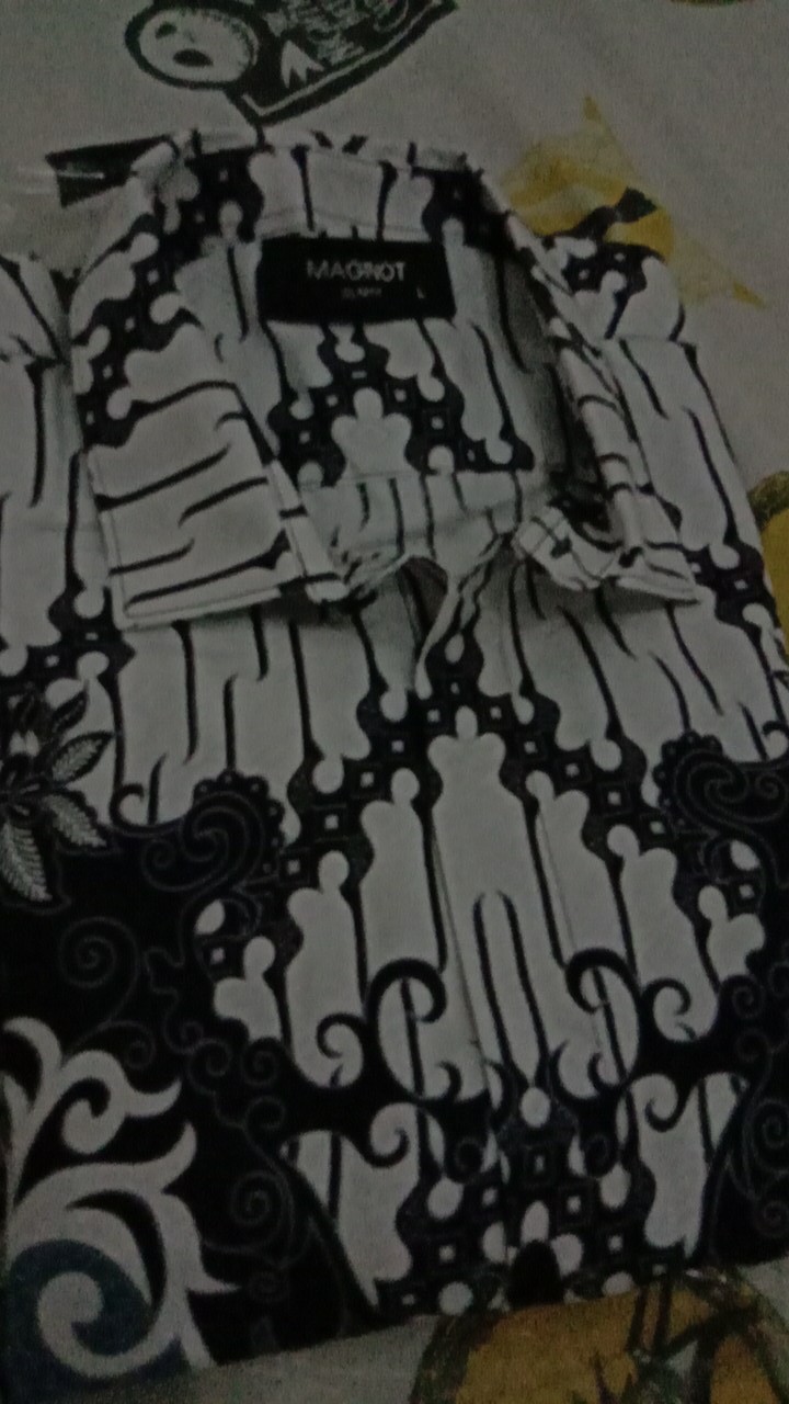 Maginot Kemeja Batik 2.0 Diraya-ls Motif Timbul Lengan Panjang Pria + Free Masker