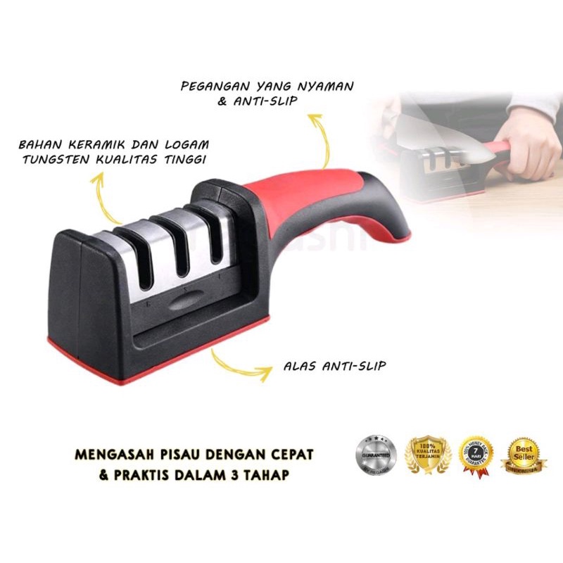 pengasah pisau 3 in 1/ asahan pisau gunting sharpening knife