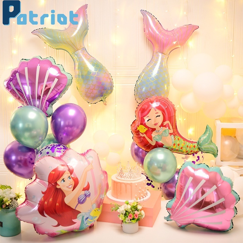 [ 1 set child mermaid digital cartoon balloons decoration For Festivel Birthday Wedding Party Supplies ]