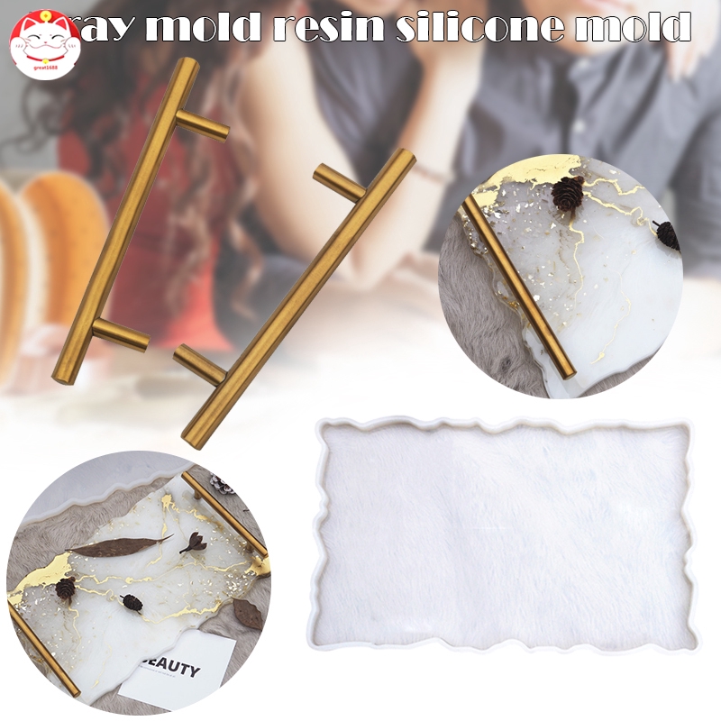 DIY baki Coaster nampan teh Cetakan Pembuat Bahan Silikon Resin Epoxy Ukuran Besar Untuk Kerajinan Tangan Perhiasan Liontin Kristal Handmade