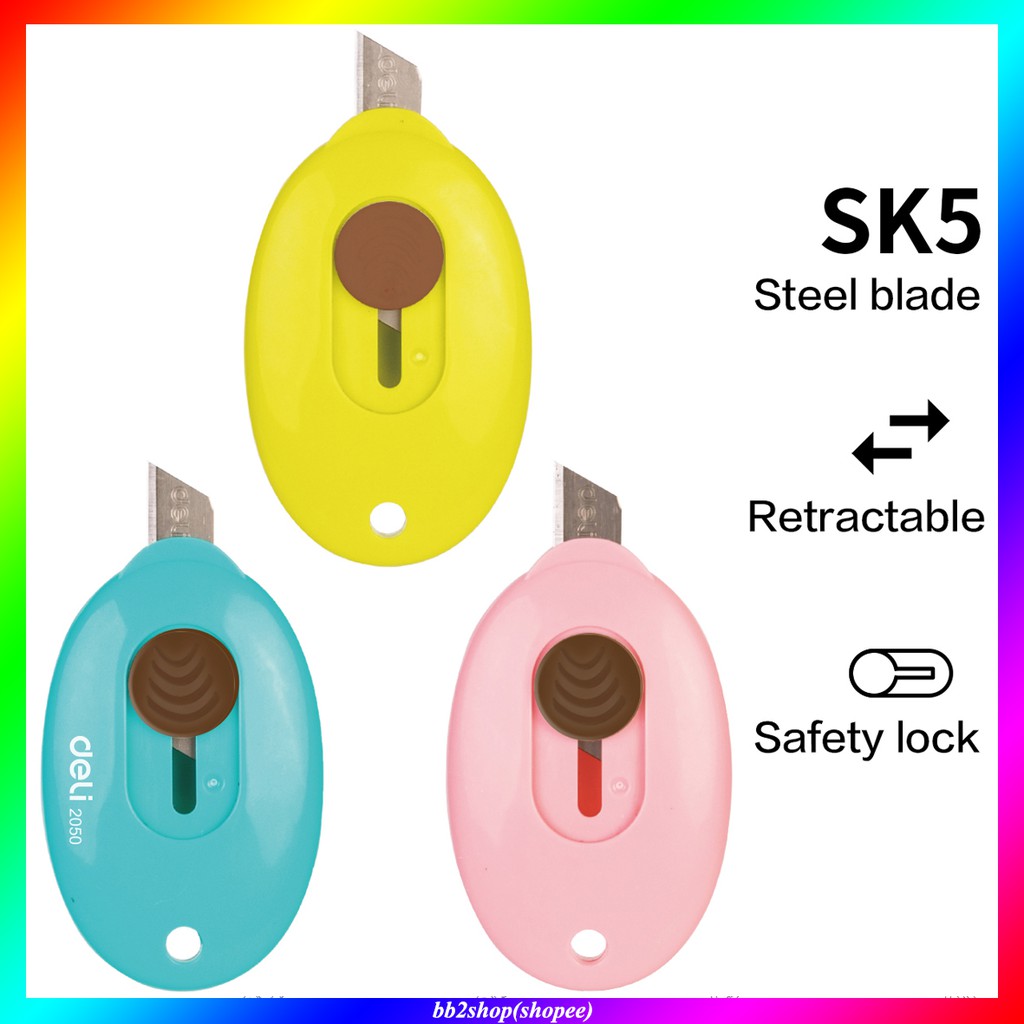 

Deli Mini Cutter Portable Pisau Cuter Kater Untuk Membuka Paket E2050 Cute Size Utility knife Saku