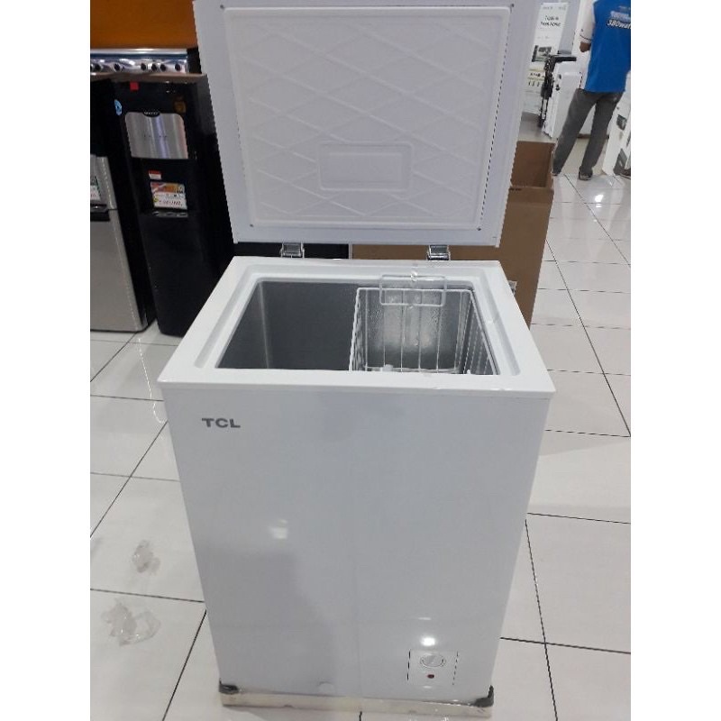 Freezer box TCL 100 liter chest freezer lemari es kulkas beku TCF-100YID