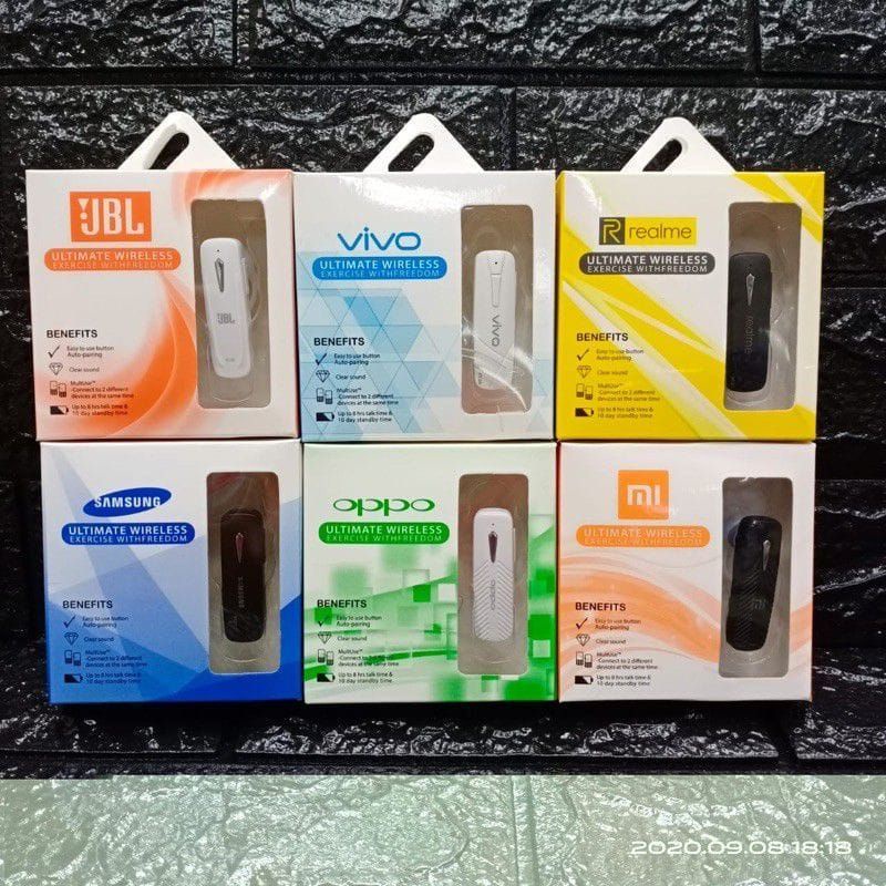 HF/HEADSET BLUETOOTH BRANDED SINGLE SUPER BASS