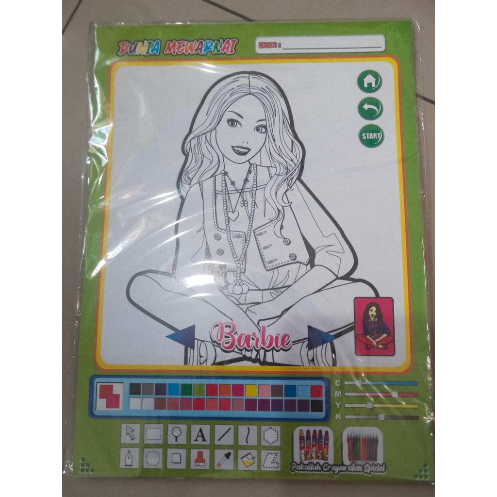 Mainan Anak Kertas Mewarnai free 3 pcs spidol