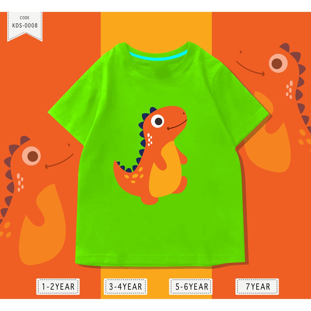 Baju Anak T-rex Dino / Kaos Anak Distro DTF Anak Laki Laki dan Perempuan / Unisex / Motif kartun