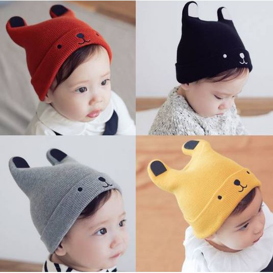 TOPI KUPLUK RAJUT BAYI TELINGA DOGGY TOPI KUPLUK CEWEK COWOK LUCU