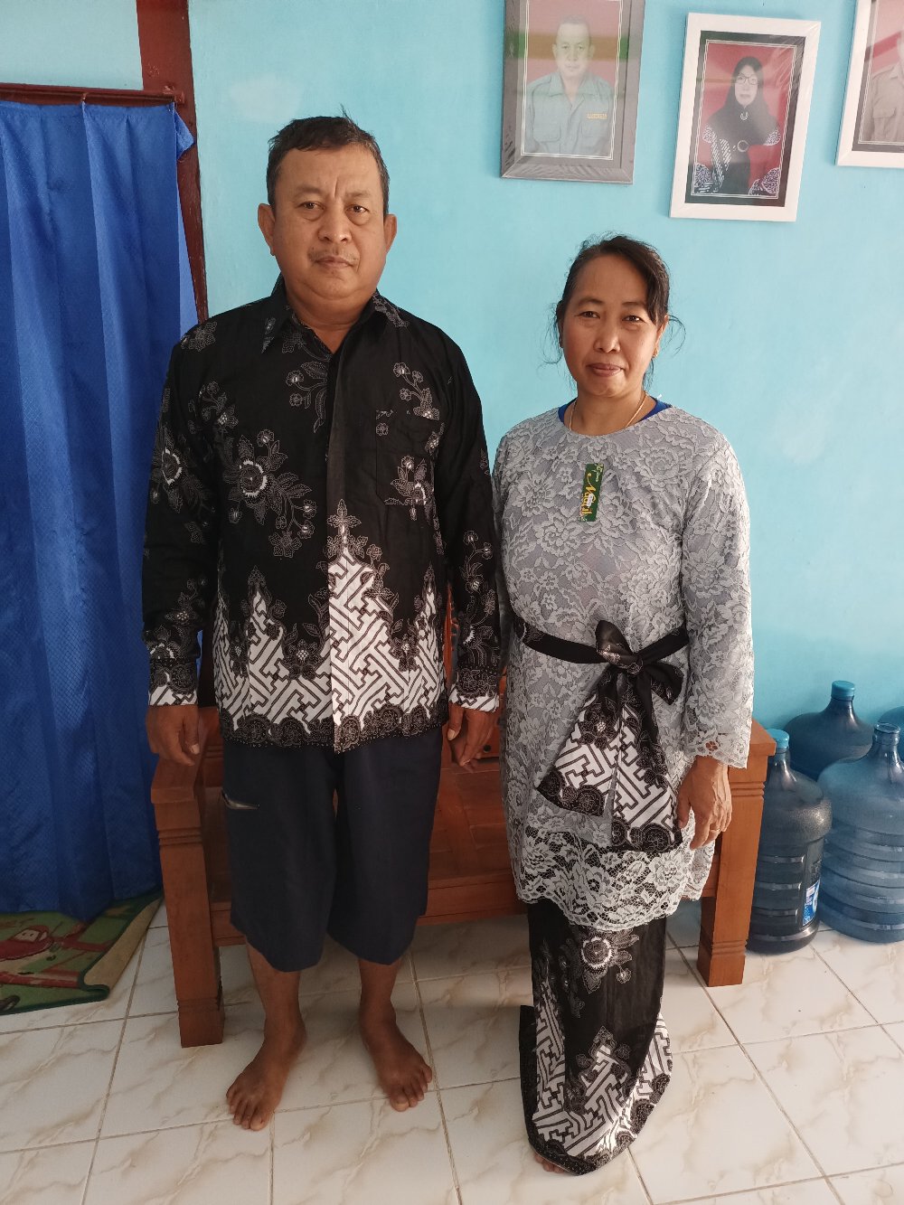 ( Batik Ori 5 Warna ) Couple Batik Monaka Brokat Bunga Pager Selendang