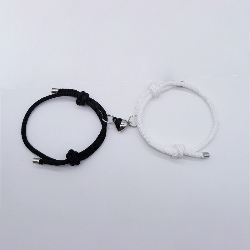 2 Pcs Pasangan Gelang Magnet Adjustable Pesona Gelang Cinta Aksesoris Fashion Hadiah Sri