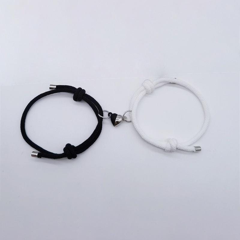 Prettygood2 Pcs Pasangan Gelang Magnet Adjustable Pesona Gelang Cinta Aksesoris Fashion Hadiah - GOOD