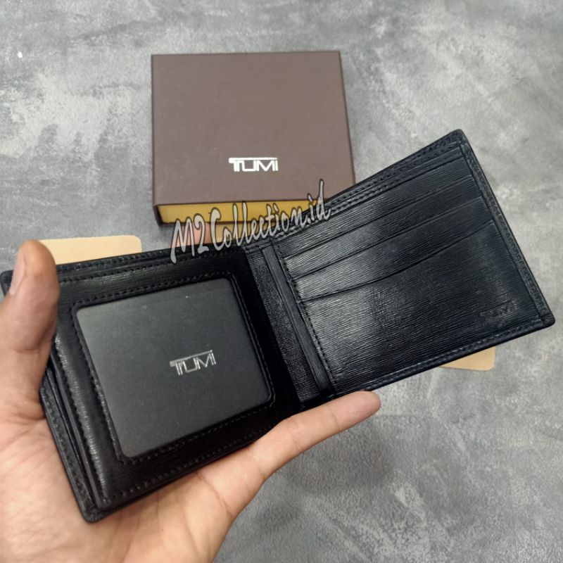 Dompet Tumi Leather Black Dompet Lipat pria Premium quality