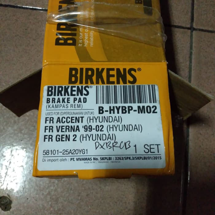 kampas rem depan hyundai accent / kampas rem depan accent