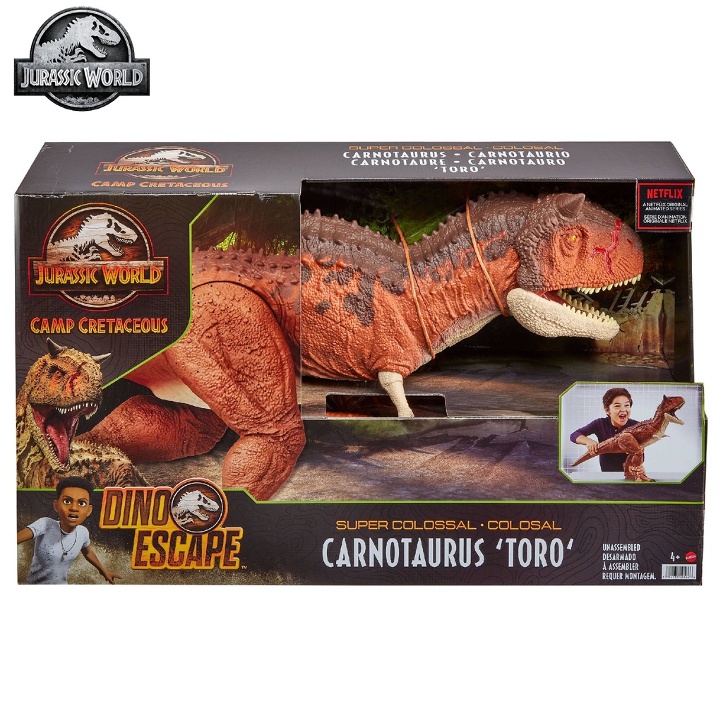 JURASSIC WORLD 2021 Camp Cretaceous Dino Escape Super Colossal Carnotaurus Toro Figure
