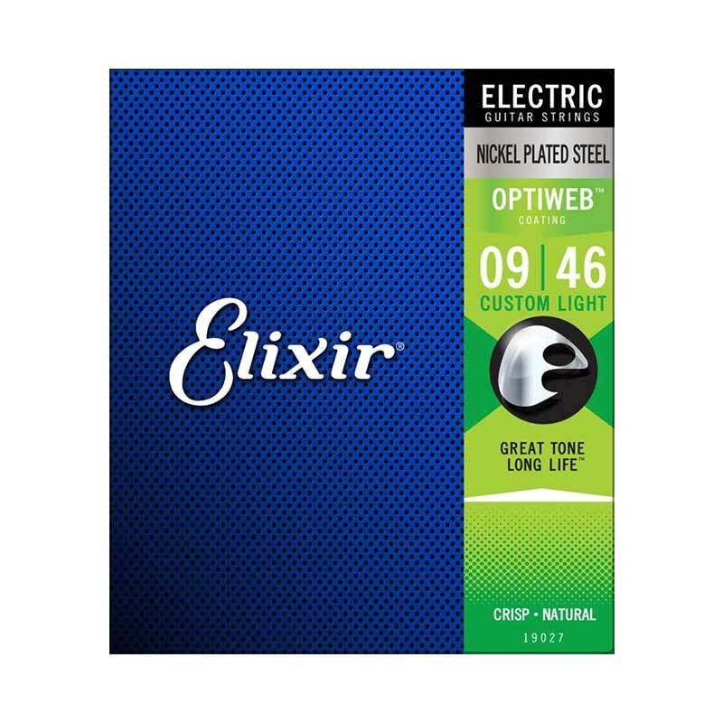 Elixir 19027 Optiweb Custom Light Electric Guitar Strings 09-46