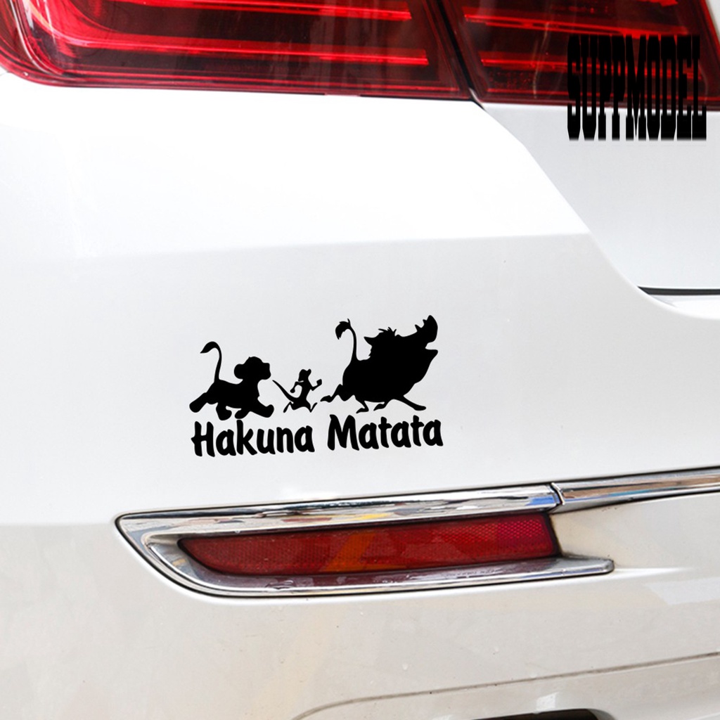 Stiker Vinyl Motif Hakuna Matata Tahan Air Untuk Mobil