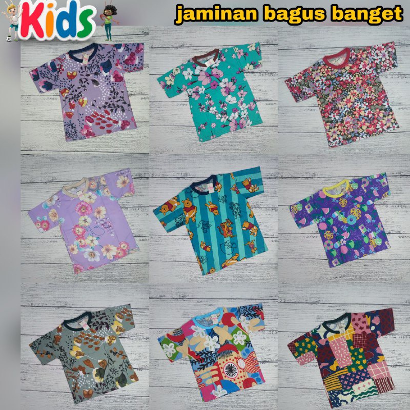 Kaos Katun Soft Anak Perempuan SIze 2-8 Tahun