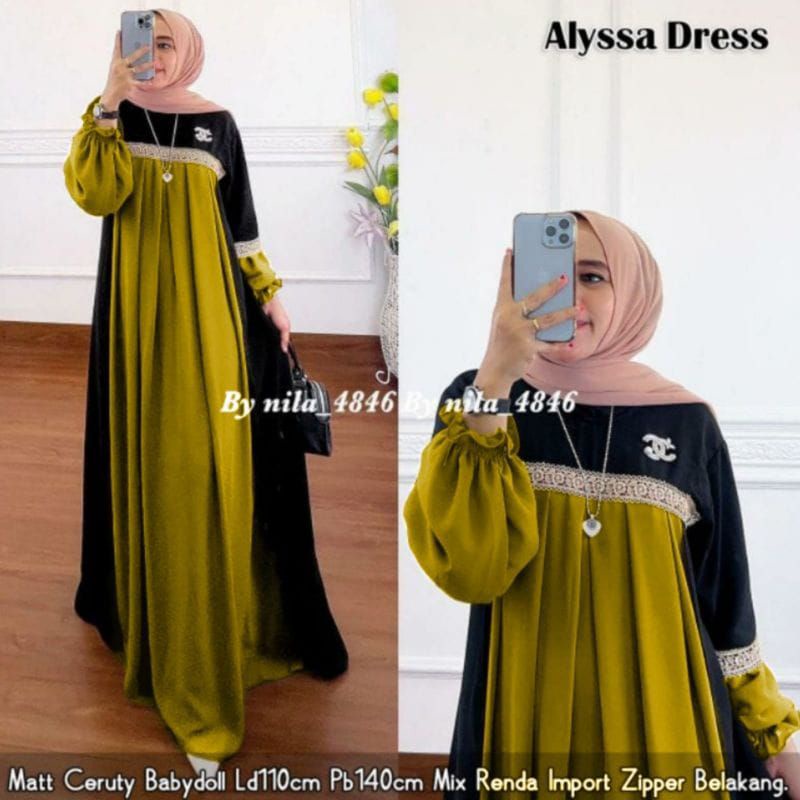 ALYSSA DRESS // GAMIS CERUTY FARIASI RENDA // GAMIS BEST SELLER