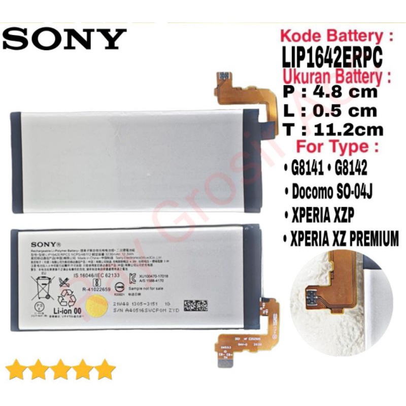 Baterai Original Sony Xperia XZ premium X2P G8141 G8188 LIS1642ERPC