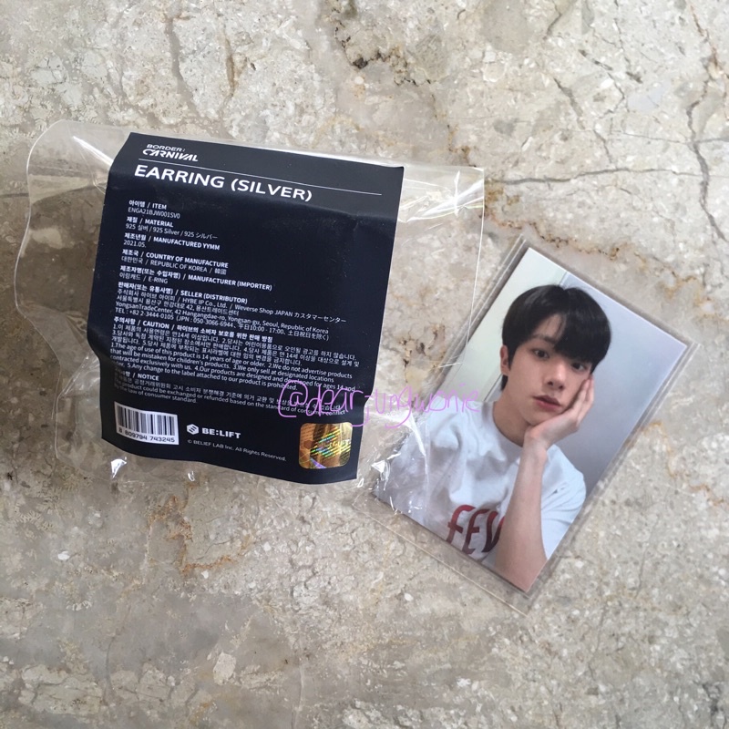 Official Uniform Border Carnival Earring & Photocard Uni Enhypen Jake