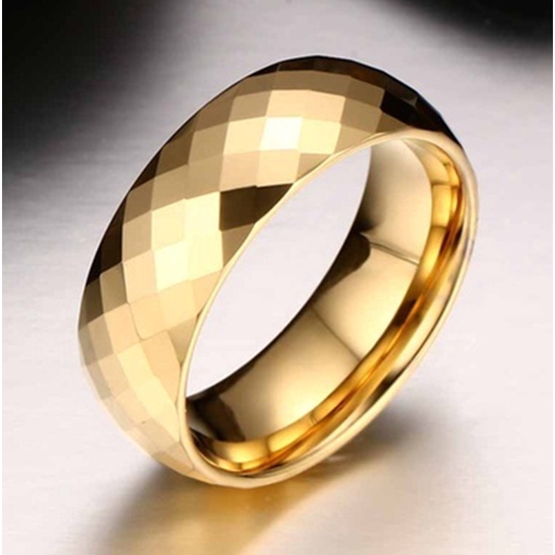 European and American hot style gold multi-faceted ring