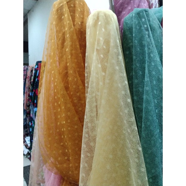 kain tulle dot MURAH/Harga per 1/2(0.5)mtr