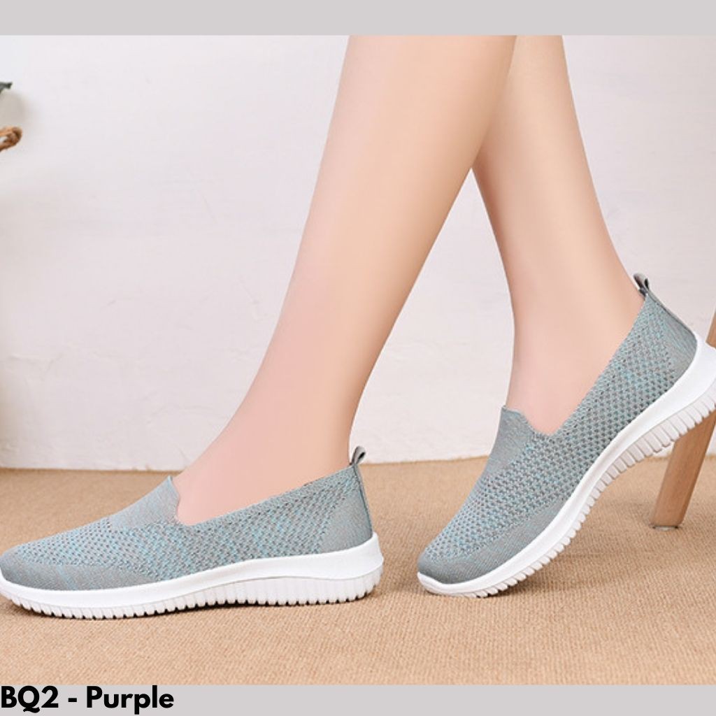 SNEAKERS TANPA TALI WANITA NYAMAN IMPORT SOLE ANTI SLIP MAMA REMAJA MUDA LARI SPORT BQ3