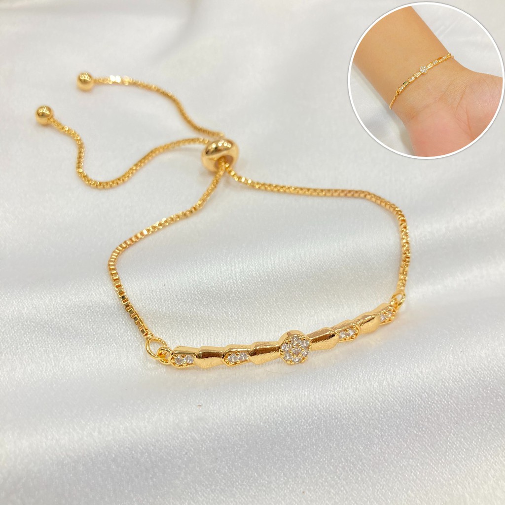 Gelang Tangan Wanita Model Serut Perhiasan Lapis Emas Yaxiya Jewelry Aksesoris Fashion