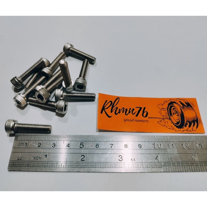 baut L stainless ukuran 10 panjang 2,5cm