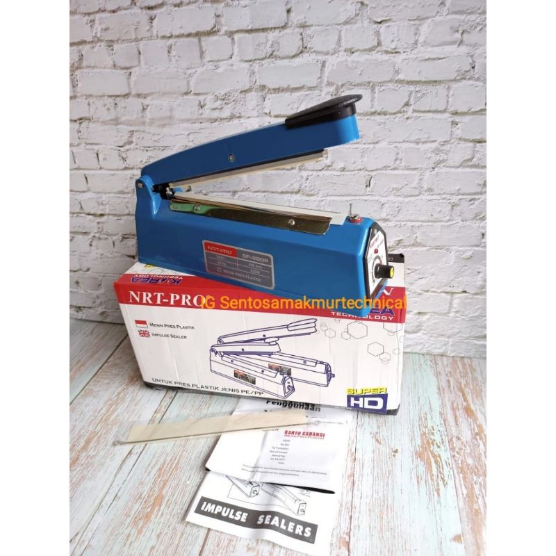 NRT Pro 200P Impulse Sealer Mesin Press Perekat Plastik 20 cm Body PVC Plastik