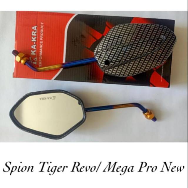 Spion Carbon Honda Sepasang Model Tiger Revo Supra x 125 Variasi Twotone Xxx Tangkai Panjang cocok semua motor honda beat vario 125 vario 150 pcx Adv scoopy supra tiger cb150r verza-3