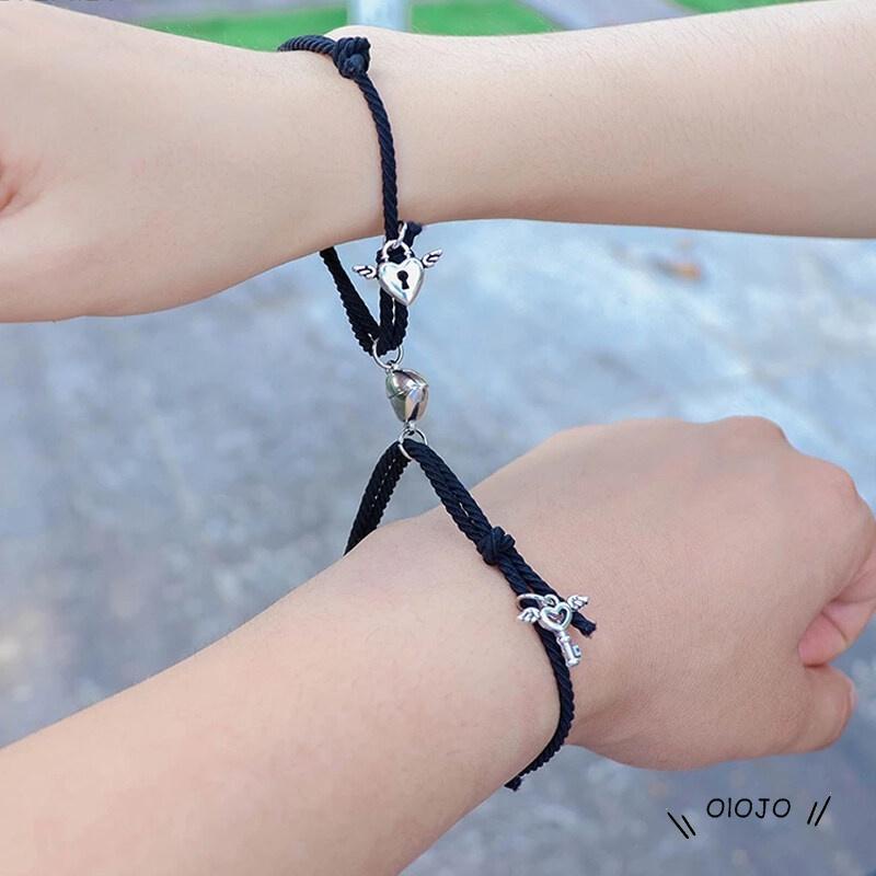 【COD】2 PCS TERMURAH GELANG MAGNET COUPLE LUCU ANEKA WARNA GELANG PERSAHABATAN