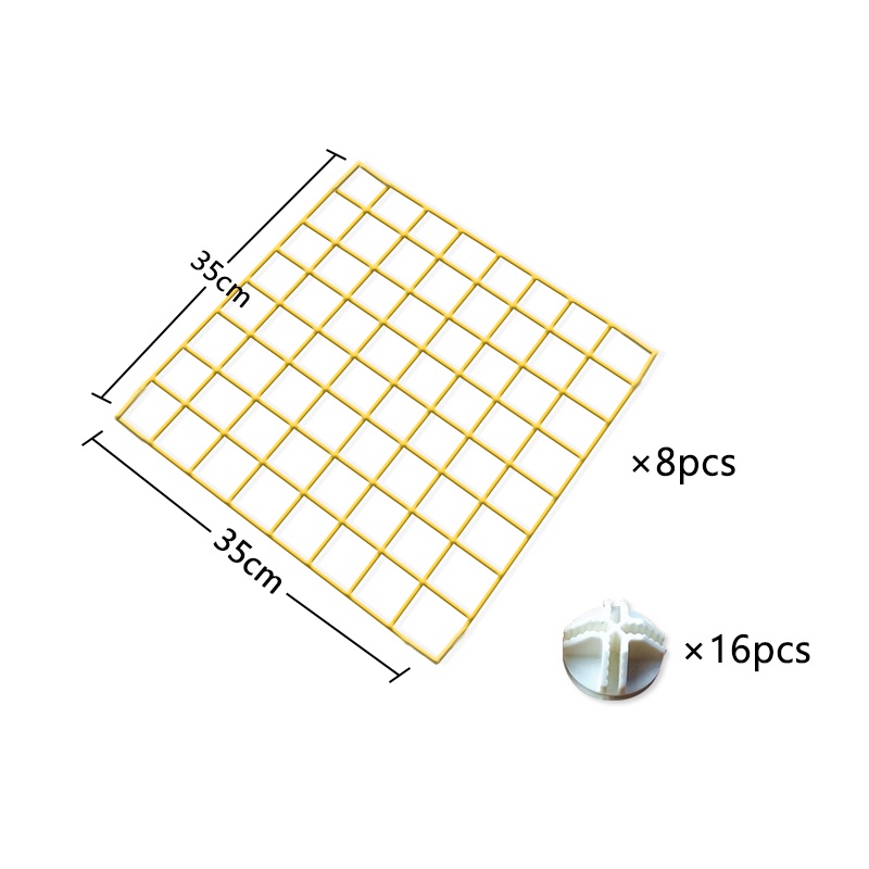 Kaikki DIY Kandang Hewan Peliharaan / Kandang Kucing / Kandang Anjing  Pagar Besi/ pagar hewan peliharaan-Kuning 8PCS/Set