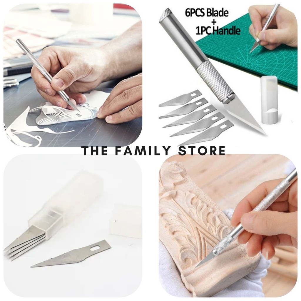 

1 Set Hobby Knife / Art Knife / Art Pen Cutter Plus Refill 5pcs