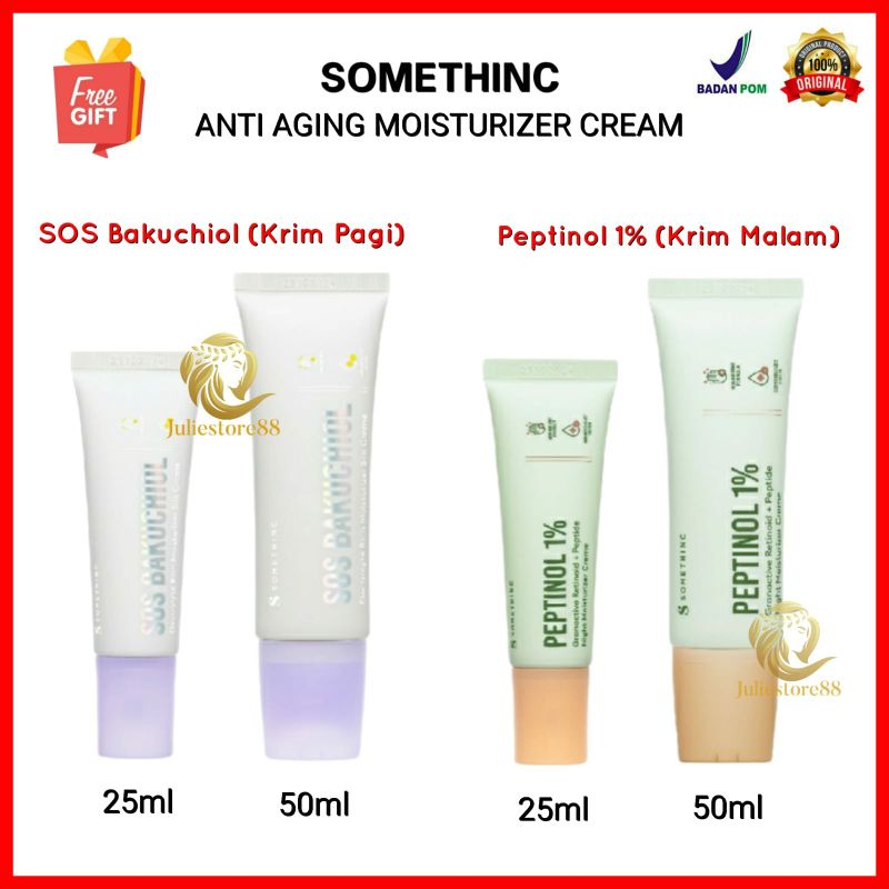 (FULLSIZE) SOMETHINC SOS Bakuchiol Electrolyte Rich Peptinol 1% Granactive Retinoid Peptide Night Moisturizer Silk Cream Pagi Cream Malam