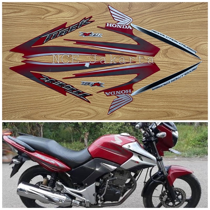 STIKER STRIPING HONDA TIGER 2008 2009 MERAH