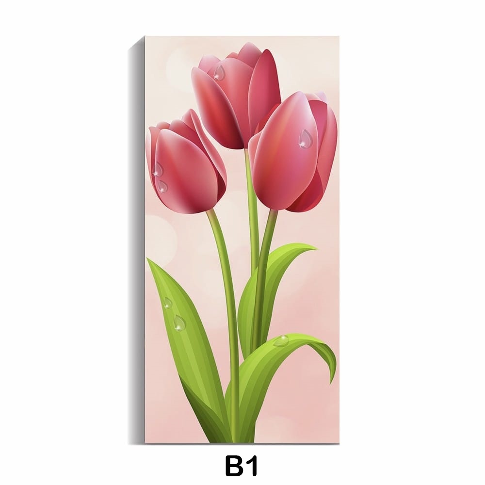 ZALFA - DEKORASI - HIASAN DINDING POSTER HIASAN MOTIF FLOWER - RUANGAN SERIES 15 X 30 CODE B