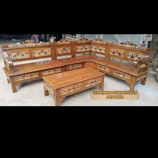 Kursi sudut Bagong meja tamu kursi sudut ruangan tamu mebel Jepara