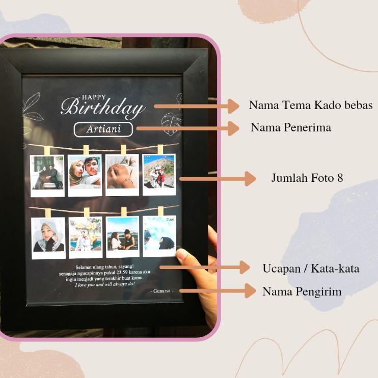 ✼ (SEHARI JADI) Gift Foto / Kado Ulang Tahun / Kado Anniversary / /Bingkai Foto Polaroid/Kado/Kado w