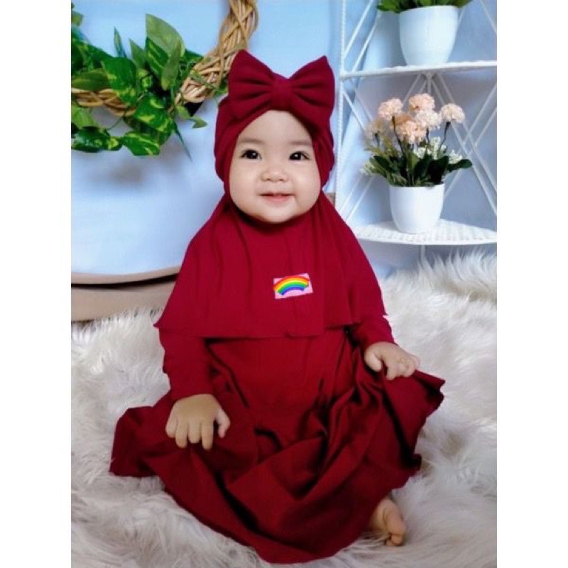 Gamis Bayi Free Kerudung + Turban Bubble Kids Collections Milo