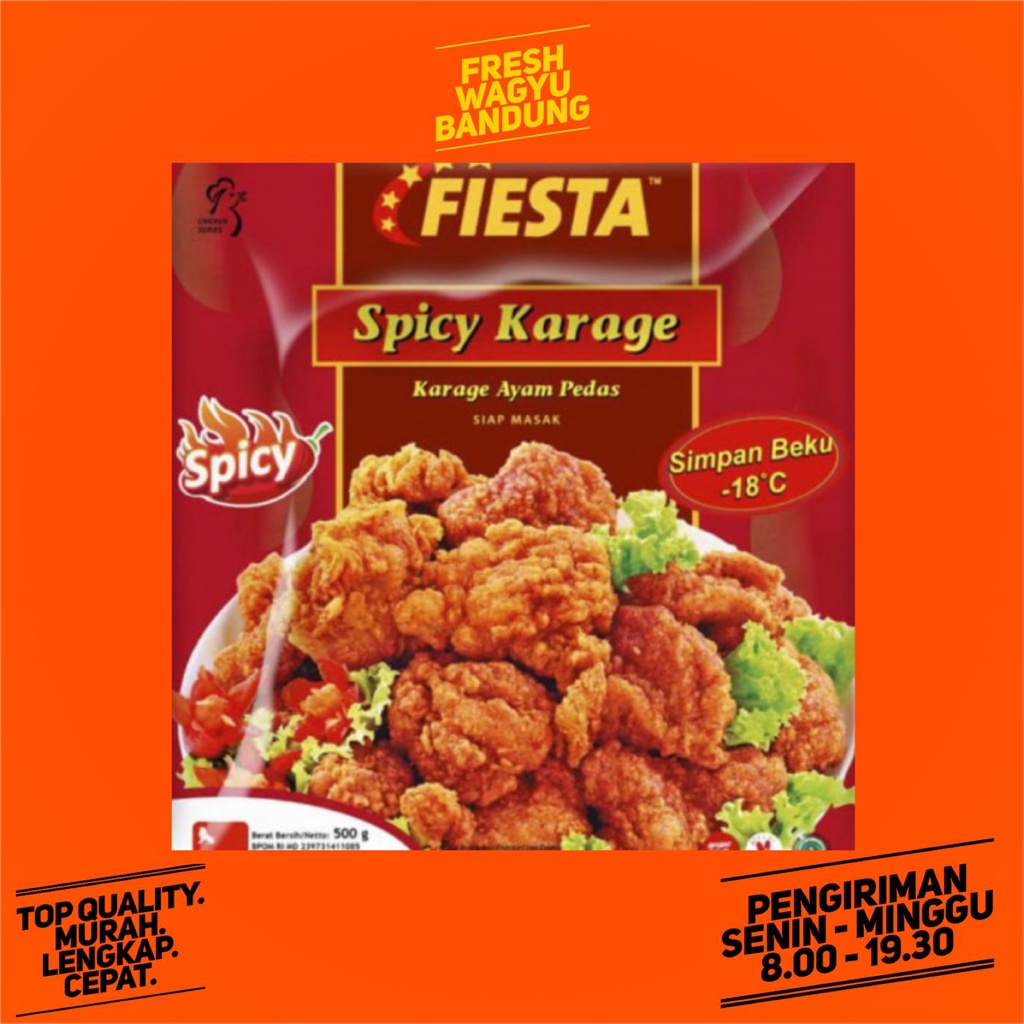 

FIESTA SPICY KARAGE Premium Nugget Naget Ayam Pedas 500g