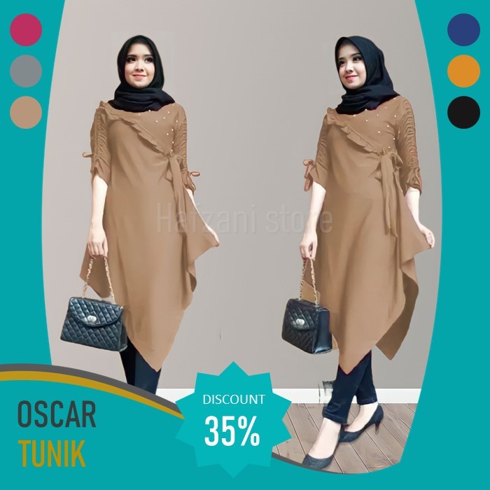 Atasan Oscar Tunik Premium Fashion Baju Remaja Wanita Muslim Muslimah Terbaru Termurah Kekinian