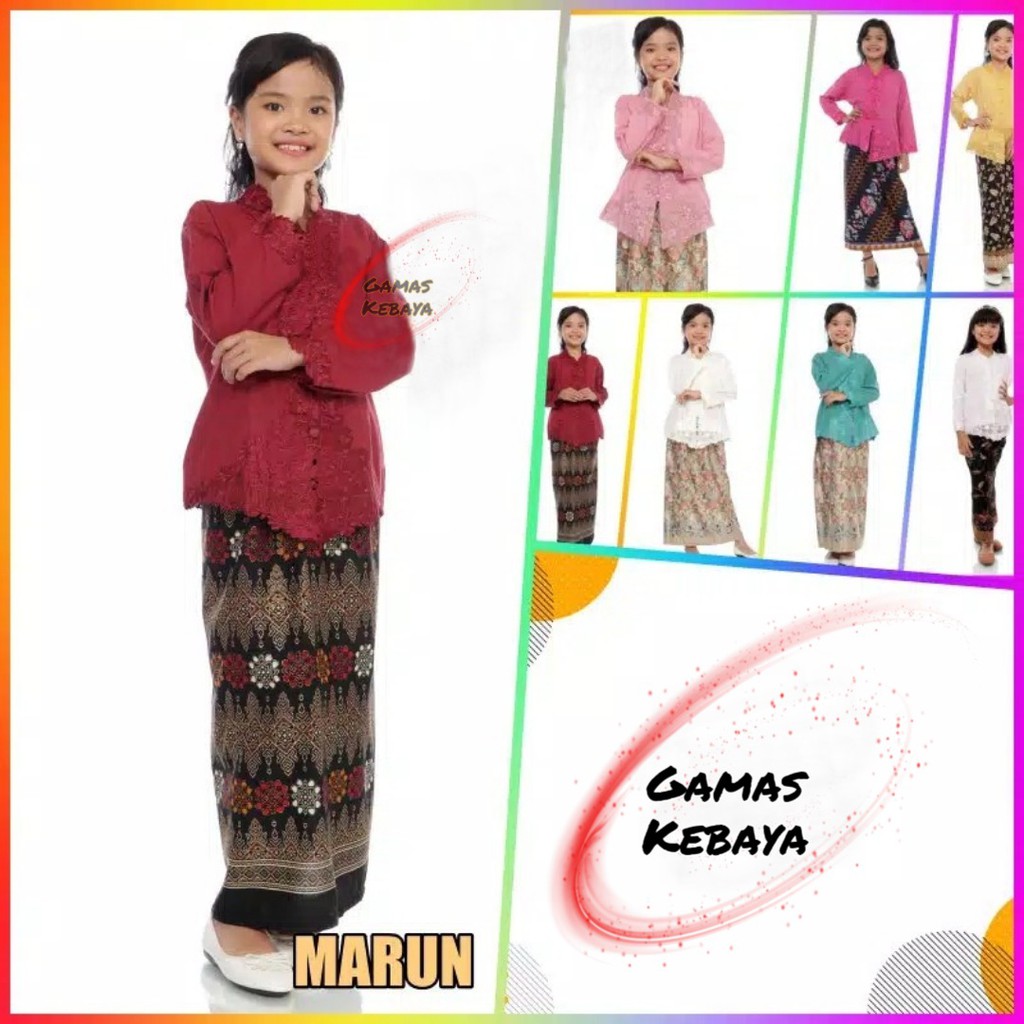 KEBAYA ANAK MODERN/KEBAYA ENCIM ANAK 6-12 TAHUN / KEBAYA PAUD TK SD/KEBAYA ANAK/KEBAYA SEKOLAH